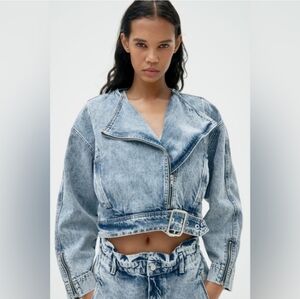 J Brooks Boutique NWTs Acid Washed Cropped Jacket
